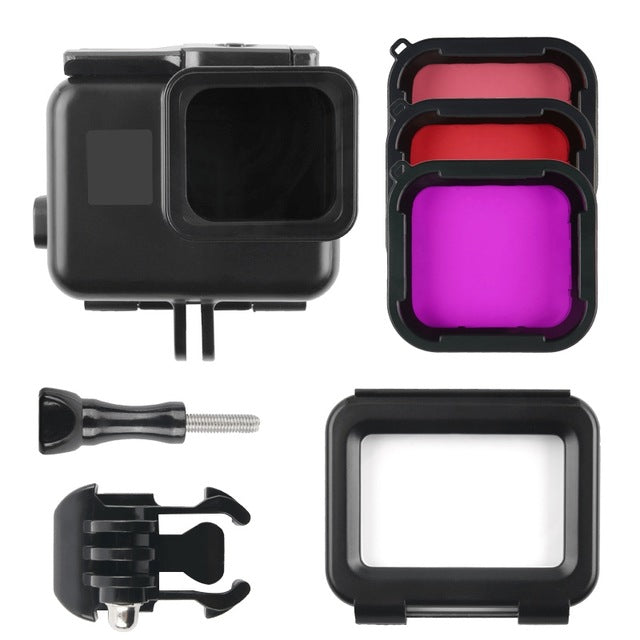 Caisson étanche PULUZ 30m pour GoPro Hero 5 et 6 avec avec filtre interchangeables.