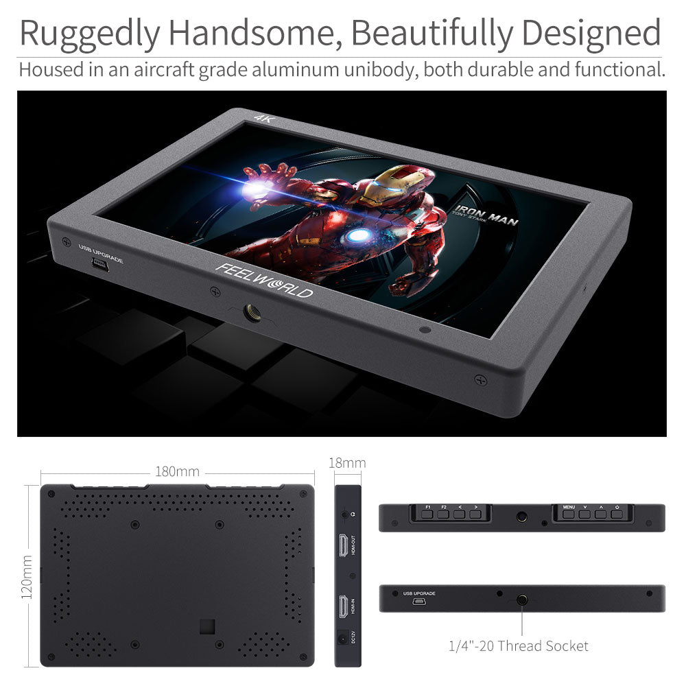 Moniteur Feelworld T7 haute qualité 7 pouces IPS 1920x1200 HDMI pour reflex 4K ...