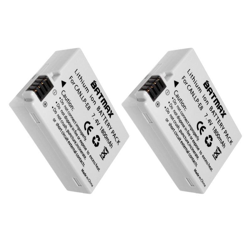 Batterie Batmax haute qualité LP-E8 *2 pour Canon EOS 650D,700D Kiss X7i Rebel T4i T5i...