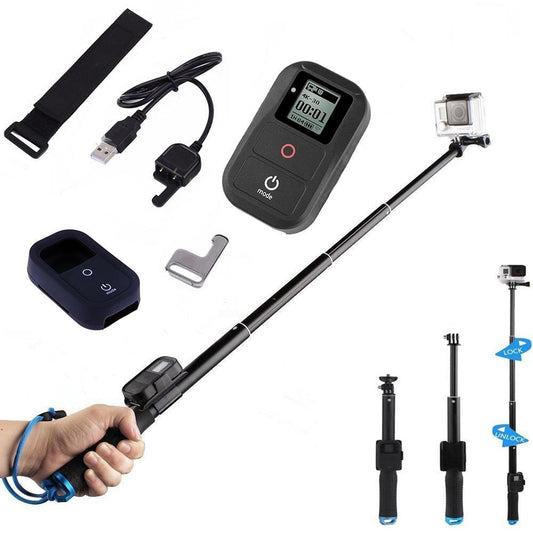 Perche GoPro Hero 7 6 5 4 étanche avec accessoires télécommande Wifi...