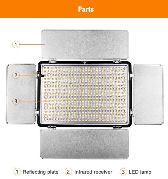 2 Panneaux de 600 LED Samtian TL-600S avec Trépied + batterie + chargeur