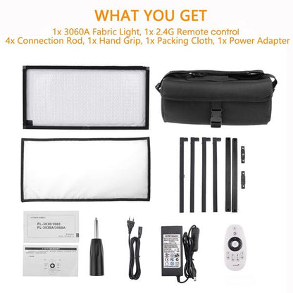 Panneau de 448 LED Samtian FL-3060A modulable + télécommande + diffuseur