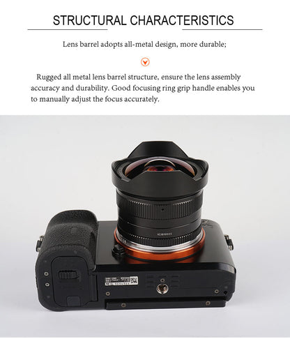Fisheye 7.5mm F/2.8 pour Fuji, Panasonic, Sony, Canon M