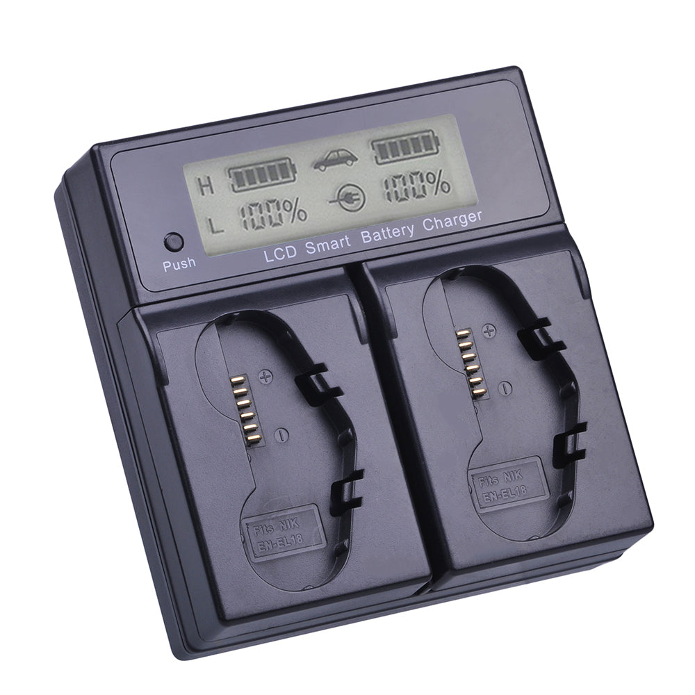 Chargeur double rapide Batmax LCD haute qualité pour Nikon EN-EL18b/a D4 D5 et grip pour D810...