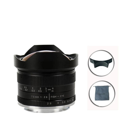 Fisheye 7.5mm F/2.8 pour Fuji, Panasonic, Sony, Canon M