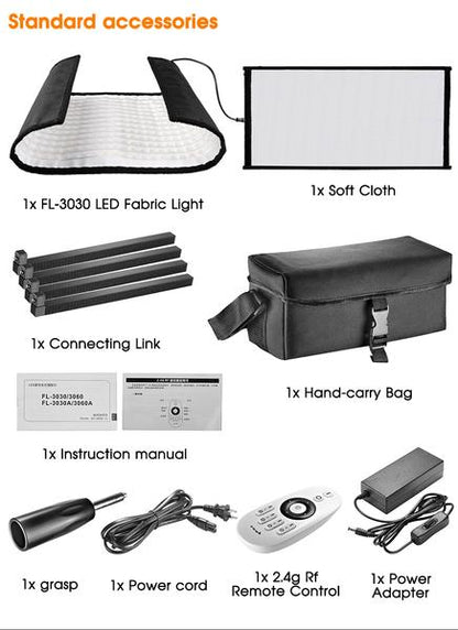 Panneau de 448 LED Samtian FL-3060A modulable + télécommande + diffuseur