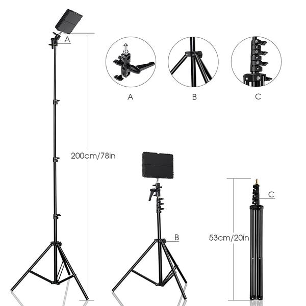 2 Panneaux de 600 LED Samtian TL-600S avec Trépied + batterie + chargeur