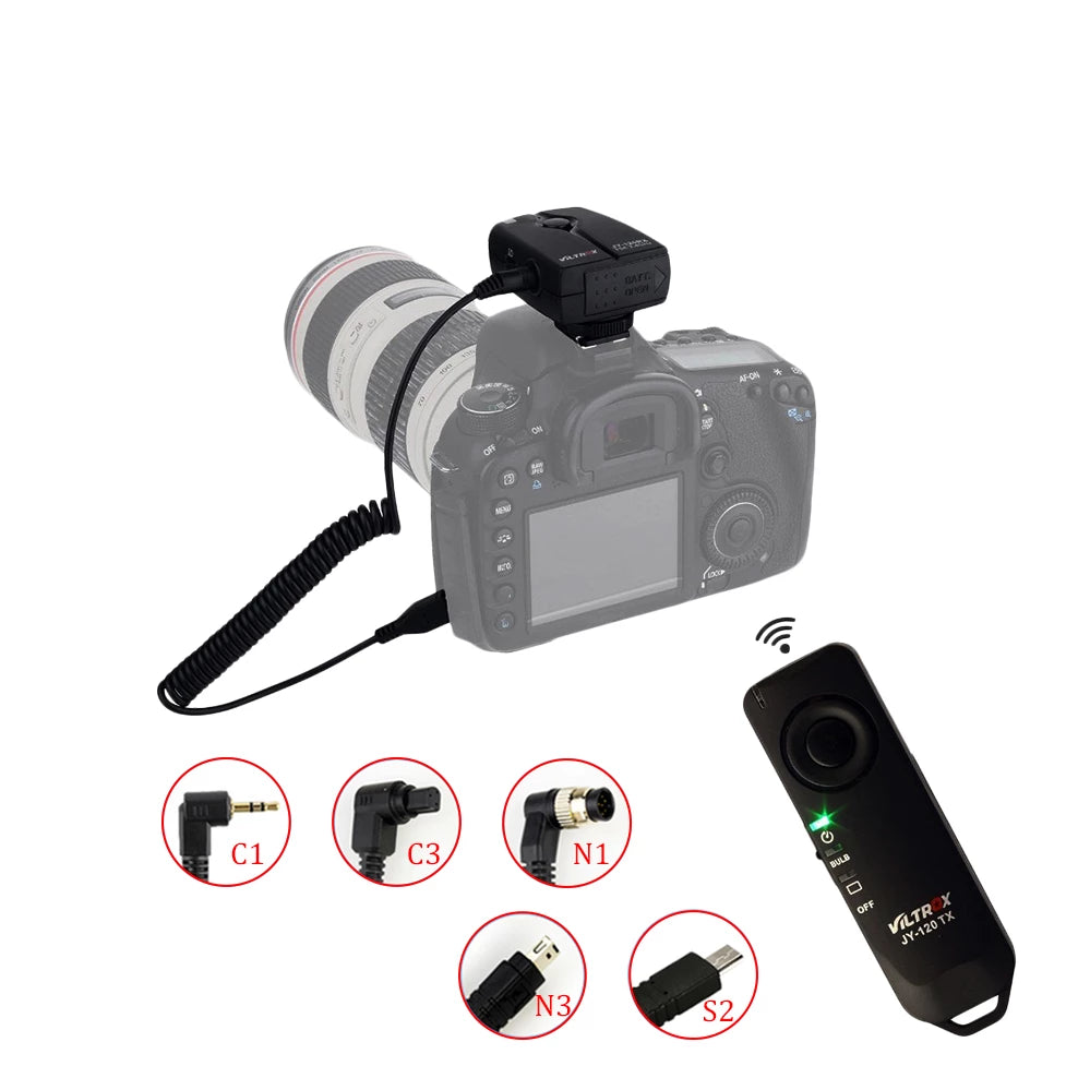 Télécommande + récepteur VILTROX JY-120 pour Canon M5 M6 Nikon Sony A7 A7III A6500 ...