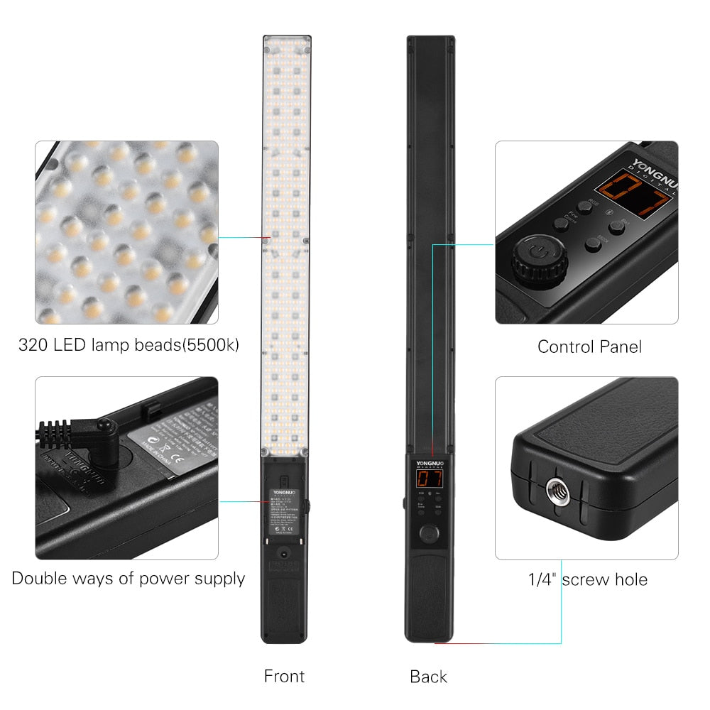 Eclairage LED studio et plain air YONGNUO YN360 LED 5500K + 12V 3A AC Power Adaptateur