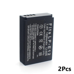 2* Batterie générique PULUZ LP-E12 pour canon 100D M10 M50 M100 KISS X7 Rebel SL1