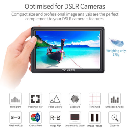 Moniteur FEELWORLD FW568 haute qualité 5.5 pouces Full HD 1920x1080 IPS pour reflex  4K HDMI Inclu