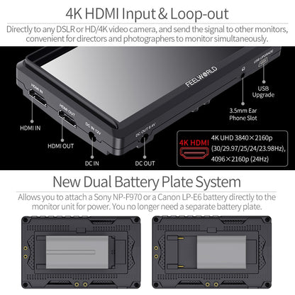 Moniteur FEELWORLD FW568 haute qualité 5.5 pouces Full HD 1920x1080 IPS pour reflex  4K HDMI Inclu