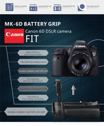Grip générique professionnel haut de gamme MEIKE MK-6D pour Canon 6D