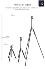 Trèpied Monopod IR RT70C en fibre de carbone 175cm 15Kg