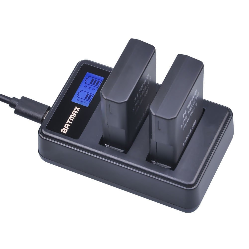 Chargeur double LCD Batmax pour batterie En-el14 pour Nikon D5300 D3300...