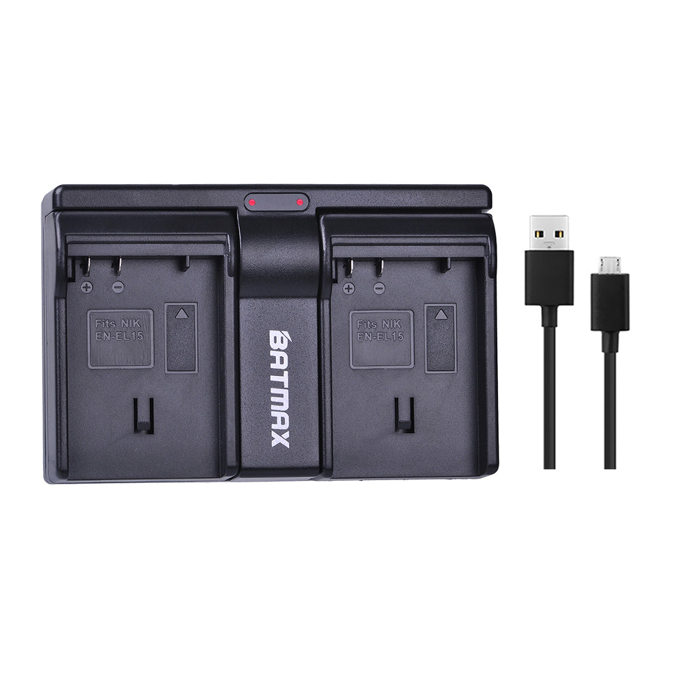 Chargeur double Batmax pour batterie EN-EL15 pour Nikon D750 D800...