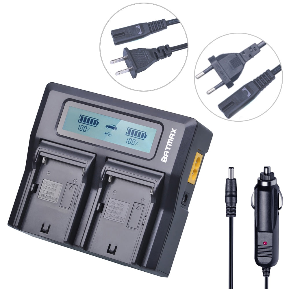 Chargeur Batmax haute qualité pour batterie Sony NP F570,F530,F970,FM500H,QM91D...