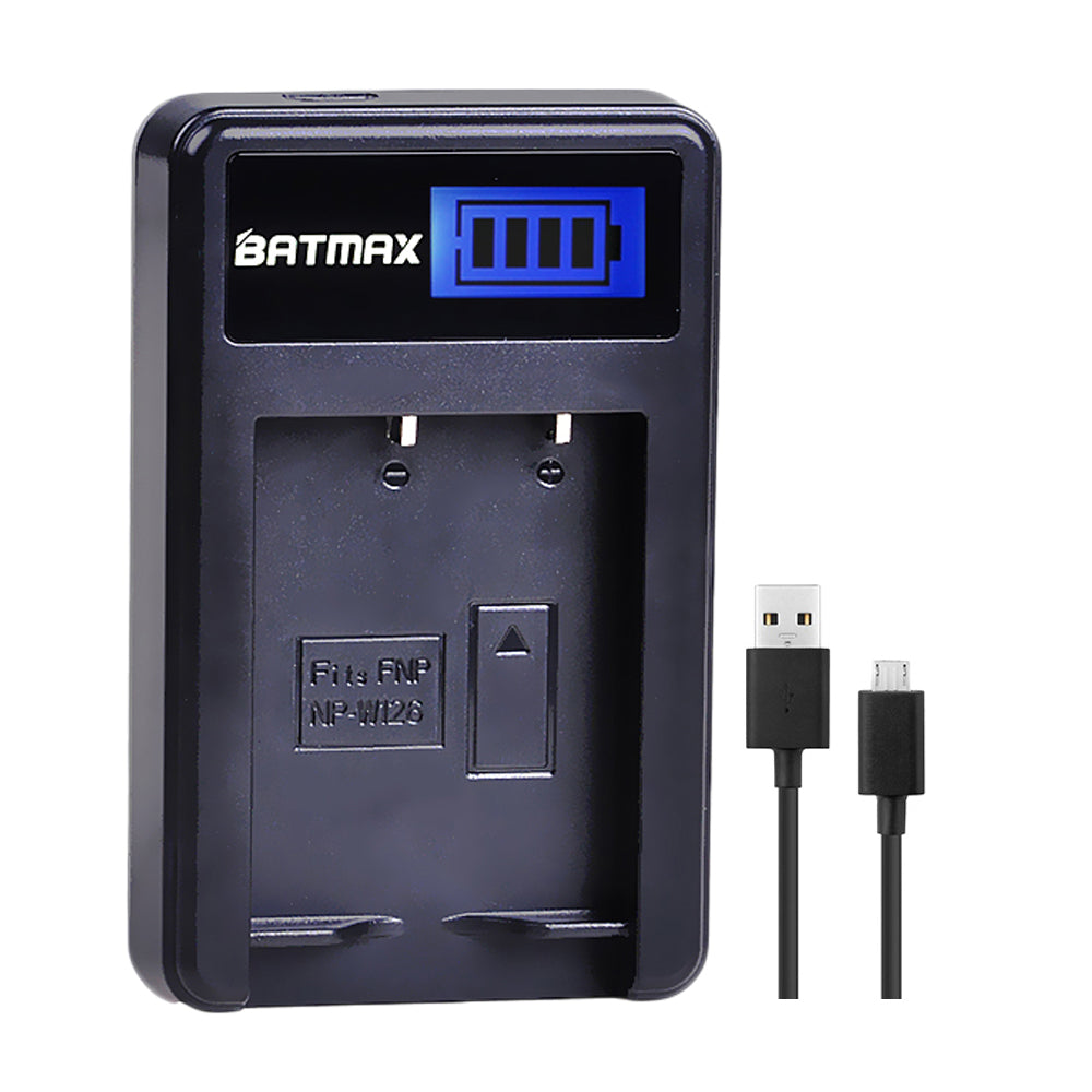 Chargeur Batmax NP-W126 haute qualité pour batterie NP-W126 pour Fuji HS50,XE1,X-Pro1,XM1,X-T10...
