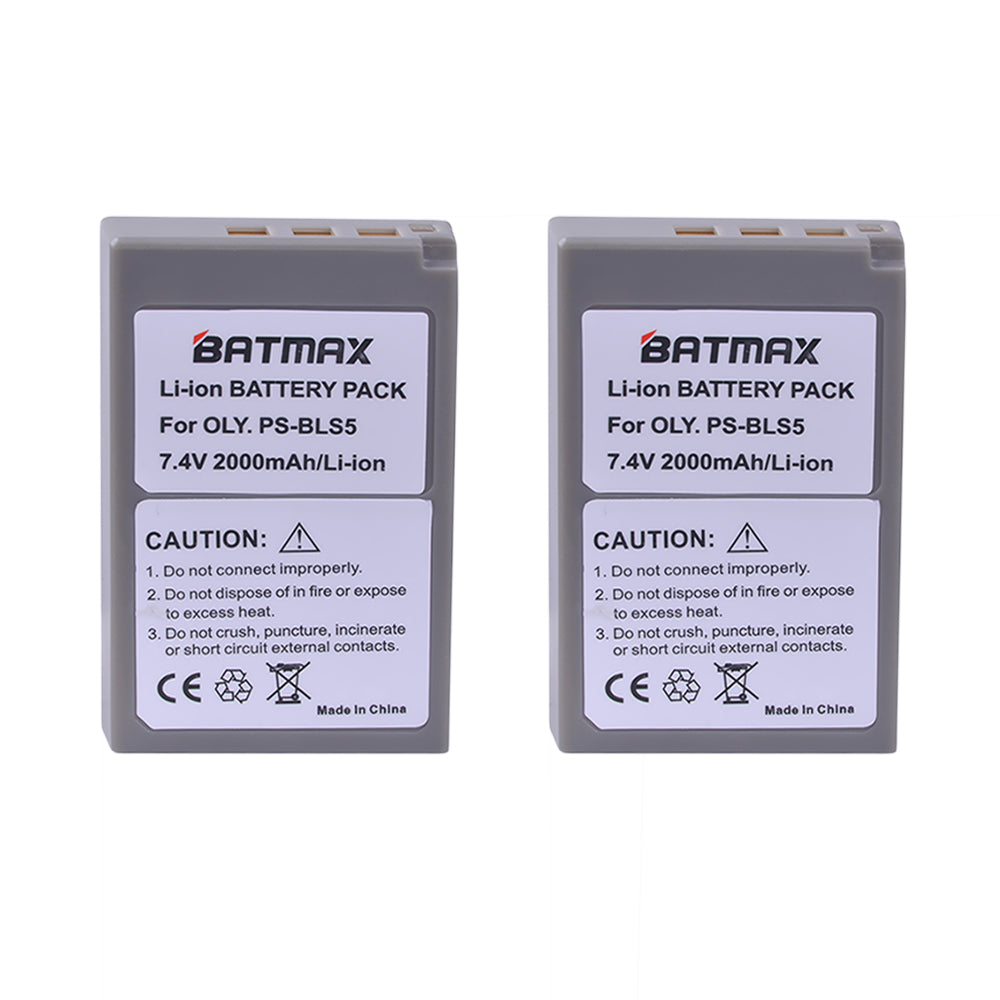 Batteries Batmax haute qualité PS-BLS5 pour Olympus PEN E-PL6,E-PL7,E-M10 II, Stylus1...
