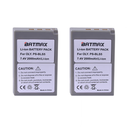 Batteries Batmax haute qualité PS-BLS5 pour Olympus PEN E-PL6,E-PL7,E-M10 II, Stylus1...