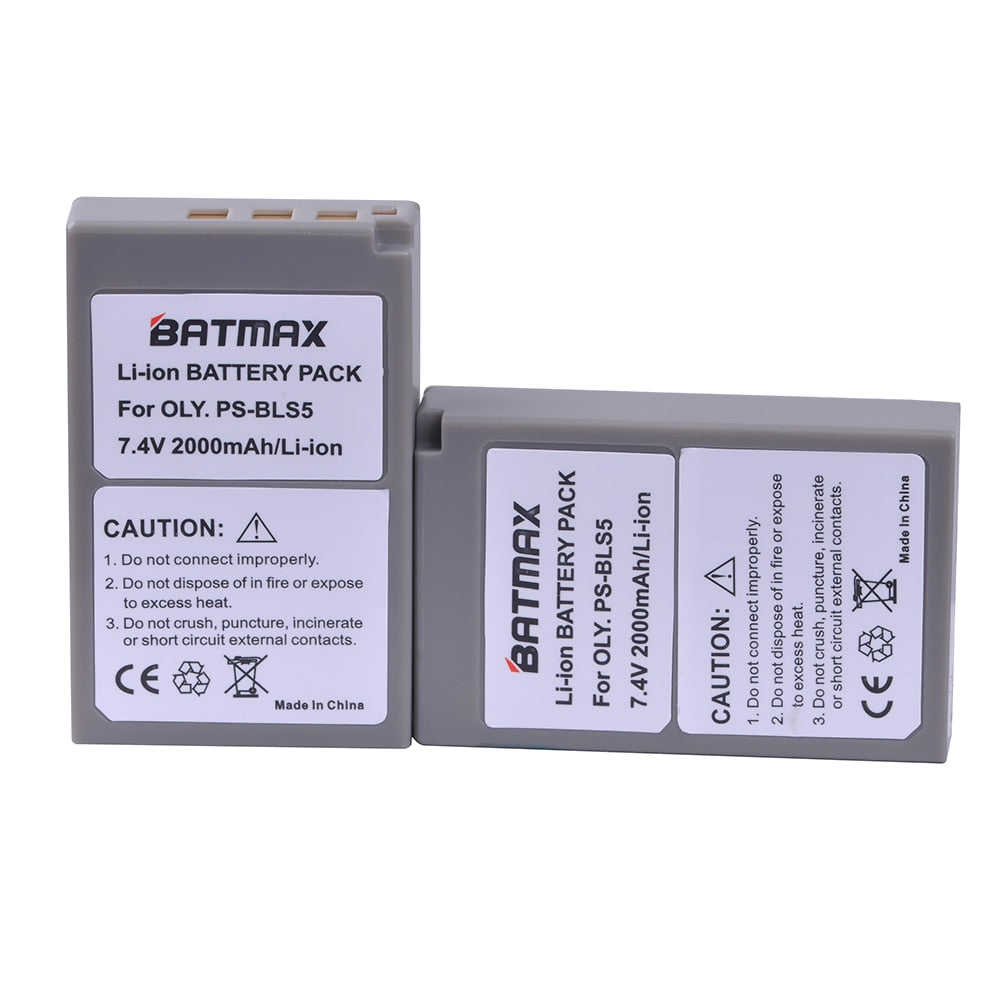 Batteries Batmax haute qualité PS-BLS5 pour Olympus PEN E-PL6,E-PL7,E-M10 II, Stylus1...
