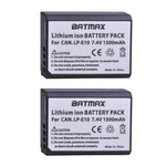 Batteries Batmax haute qualité *2 LP-E10 pour Canon 1300D Kiss X80 Rebel T6...