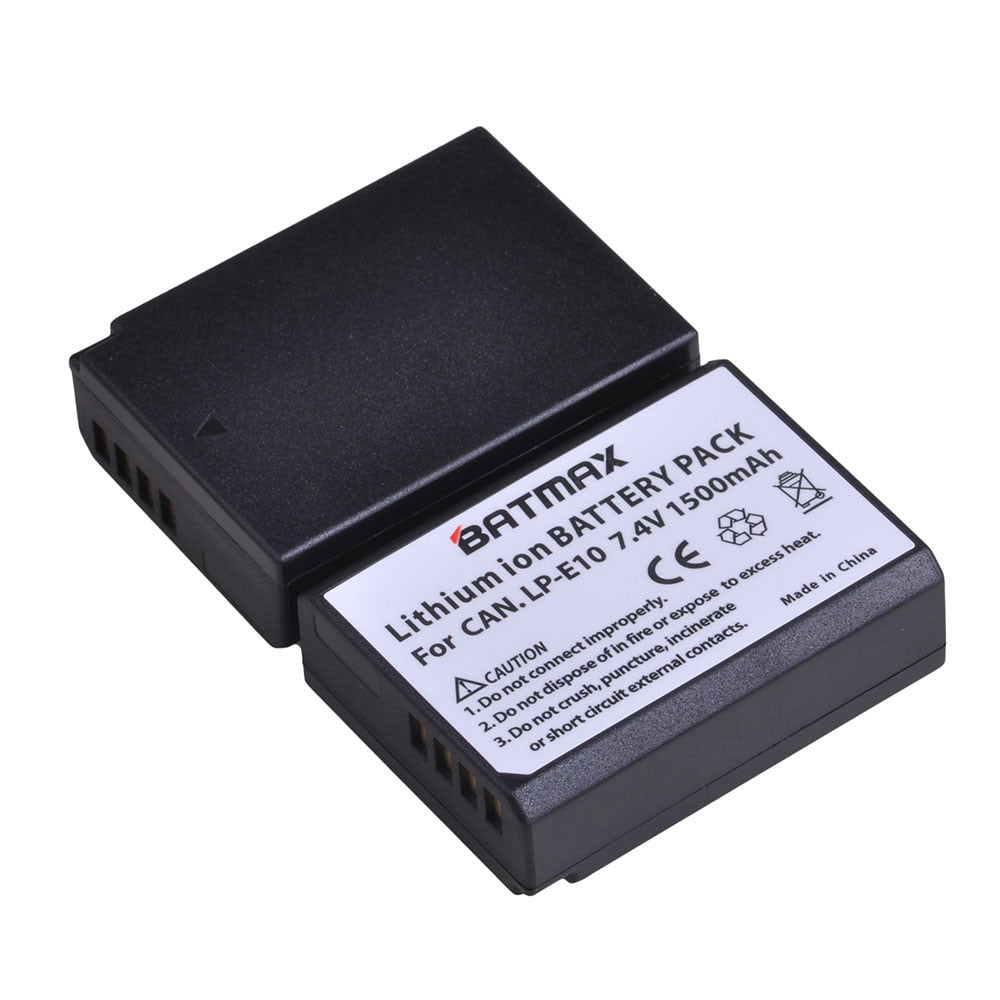 Batteries Batmax haute qualité *2 LP-E10 pour Canon 1300D Kiss X80 Rebel T6...