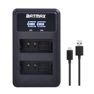 Batteries Batmax haute qualité *2 LP-E10 pour Canon 1300D Kiss X80 Rebel T6...