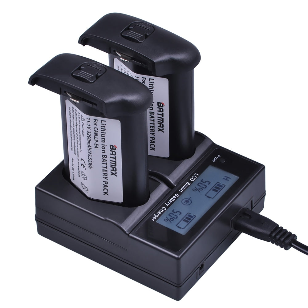 Chargeur double Batmax haute qualité pour LP-E4 LP-E19 Canon eos 1D C,1Ds Mark III,1D Mark IV...