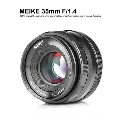 Objectif Meike 35mm f1.4 pour Sony E-mount A7R A6500/Fuji X-T3/Canon EOS-M M6 plein format +APS-C